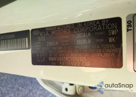 2012 Kia Forte Ex from USA, damaged, VIN KNAFU4A28C5550105